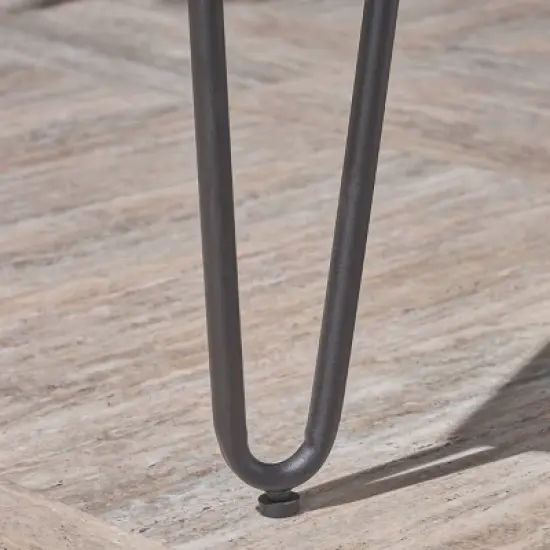 Jane Wood/Metal Patio Industrial Bench - Gray - Christopher Knight Home image {2}