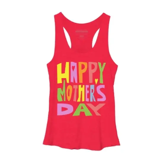 Women's Design By Humans Happy Mother's Day Colorful Text By Yunta Racerback Tank Top image {4}