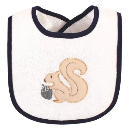 Hudson Baby Infant Boy Cotton Terry Drooler Bibs with Fiber Filling, Boy Woodland, One Size image {11}