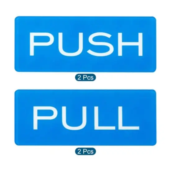 Unique Bargains Acrylic Self-Adhesive Decor Hotel Push Pull Door Sign 4 Pcs image {2}