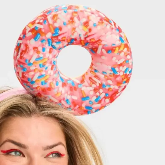 Adult Strawberry Donut Fascinator Halloween Headpiece - Hyde and EEK! Boutique&trade; image {2}