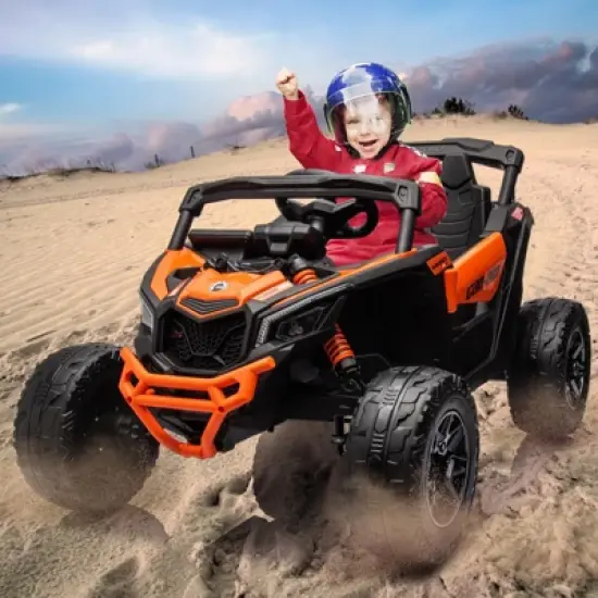 Kids Ride On Car, Licensed Can-Am 12V Ride On UTV w/Dual Motors, Remote Control & All-Terrain Tires image {5}