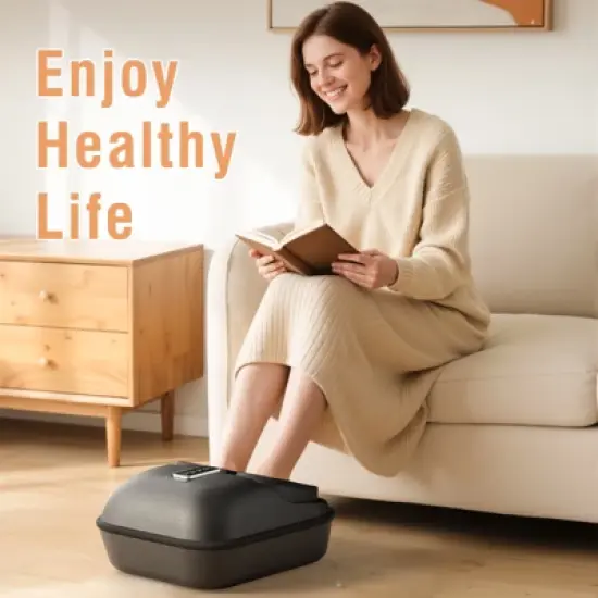 SUGIFT Shiatsu Foot Massager with Heat &ndash; 6D Deep Kneading, Rolling & Compression, 3 Modes & 2 Intensities, Remote Control image {1}