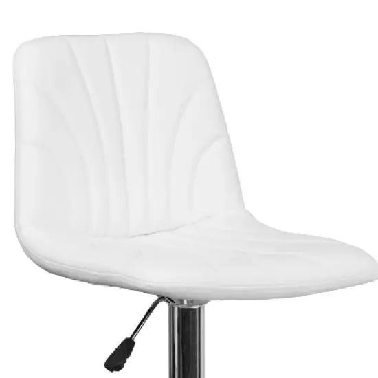 Flash Furniture Contemporary Vinyl Adjustable Height Barstool with Embellished Stitch Design and Chrome Base image {5}
