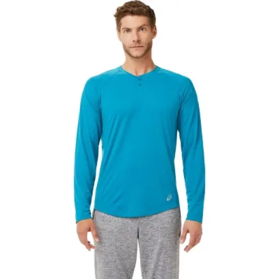 ASICS Men's Perf Long Sleeve Henley Training Apparel 2031B179 image {5}