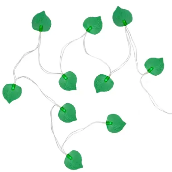 Northlight LED Leaf Indoor Outdoor Patio Light Set - 8' Clear Wire - 10ct image {5}