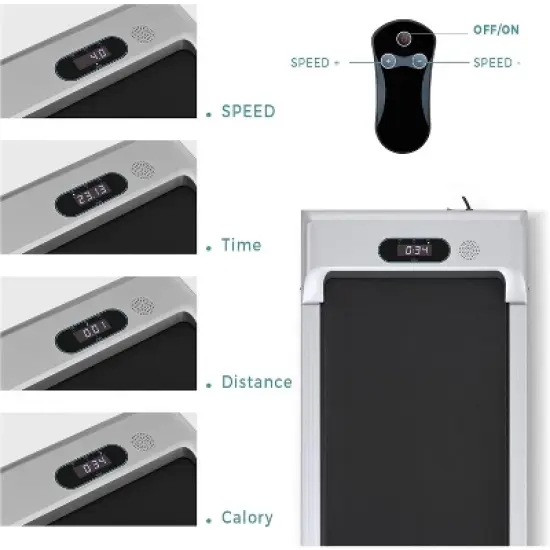 Walking Pad Treadmill Under Desk Treadmill 260lbs Maximum Walking Jogging Machine with Speaker, Remote Control,Display for Home Office Exercise 2.5HP image {1}