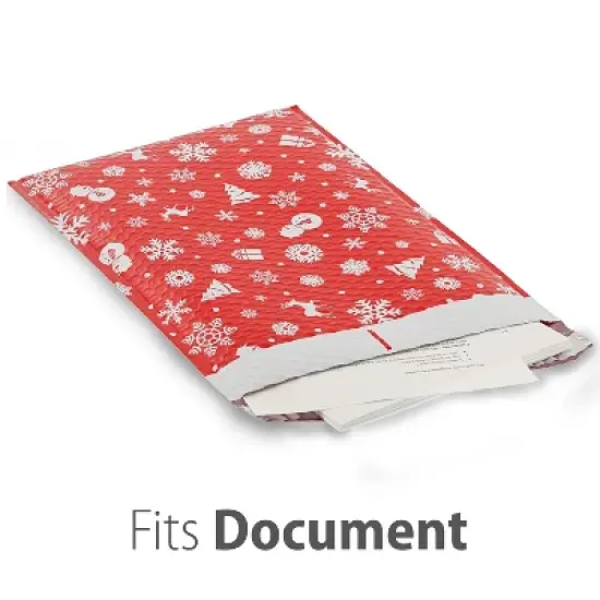 Fosmon 10.5 x 16 #5 Christmas Holiday Poly Bubble Mailer Gift Wrap, Lightweight Water/Dust/Shock/Tear Resistant Padded Shipping Envelopes image {8}