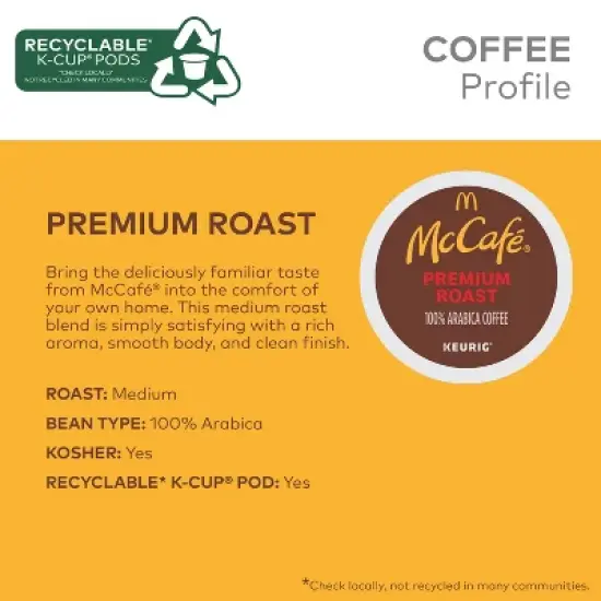 McCafe Premium Medium Roast Keurig K-Cup Coffee Pods - 10ct image {2}