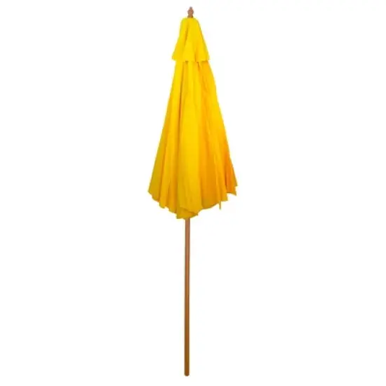 Northlight 8.5ft Outdoor Patio Market Umbrella with Wooden Pole, Yellow image {3}