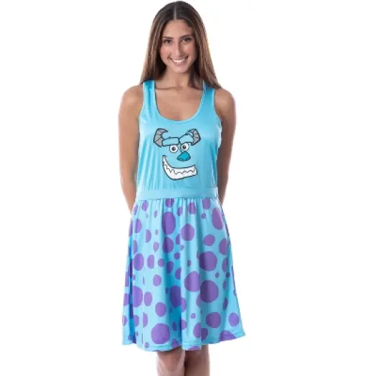 Disney Monsters Inc Womens Sulley Pajamas Nightgown Costume Dress Blue image {5}