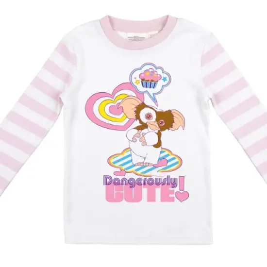 Gremlins Gizmo Dangerously Cute Youth Girls Pink & White Striped Sleep Set image {3}