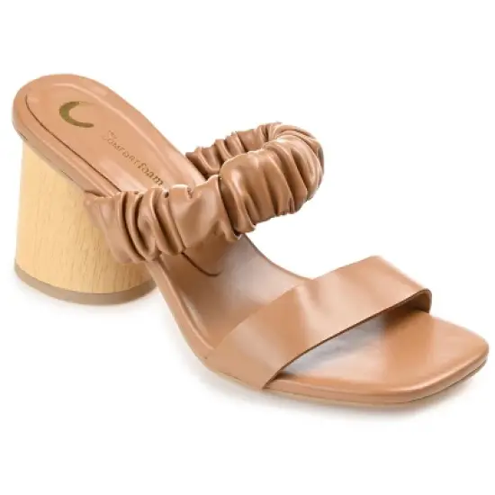 Journee Collection Womens Fayth Tru Comfort Foam Open Square Toe Block Heel Sandals image {11}
