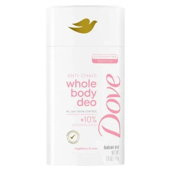 Dove Beauty Whole Body Solid Deodorant Anti-Chafe Stick Raspberry & Rose - Aluminum-Free 2.6oz image {8}