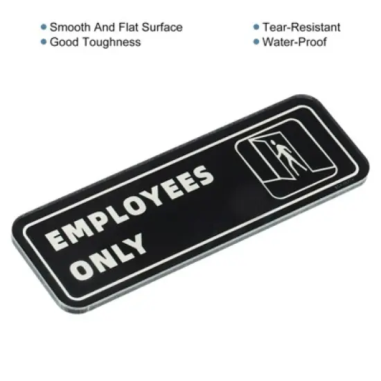 Unique Bargains Acrylic Self-Adhesive Decor Business Employee Only Sign image {3}