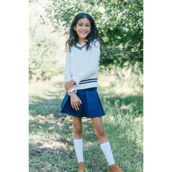 Hope & Henry Girls' Ponte Pleated Uniform Skort, Toddler image {1}