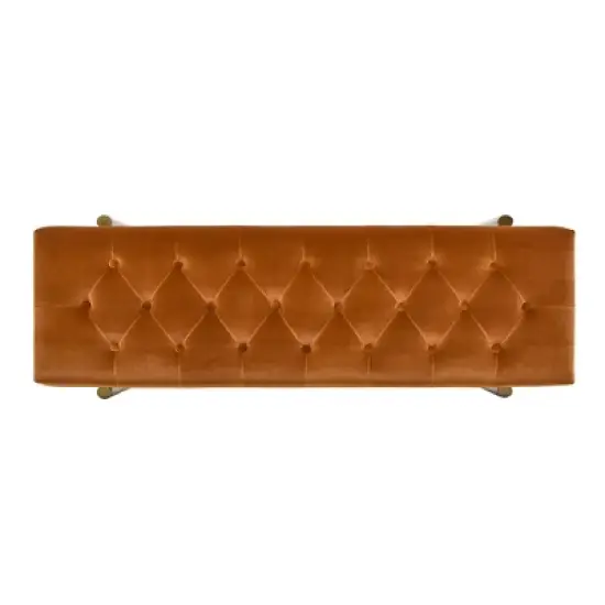 Jennifer Taylor Home Aria Upholstered Gold Accent Bench image {3}