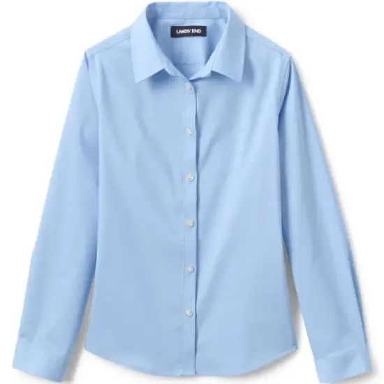Lands' End School Uniform Girls No Gape Long Sleeve Stretch Shirt image {4}