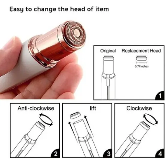 YEVYO Painless Facial Hair Removal for Women, Hair Removal Device for Face, Upper Lips and Chin, USB Rechargeable - White image {2}