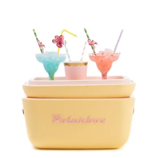 Polarbox Classic Retro 21qt Portable Cooler - Baby Rose/Yellow image {2}