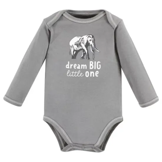 Touched by Nature Organic Cotton Long-Sleeve Bodysuits, Neutral Safari image {5}