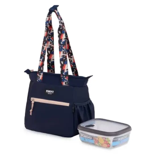 Igloo Repreve Carry All Lunch Bag with Pack In - Navy Butterfly image {1}