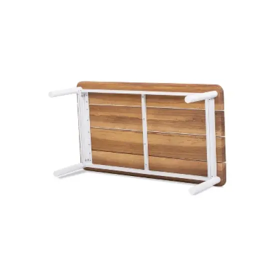 FIONECA 2-Piece Teak & Aluminum Outdoor Sofa with Coffee Table, Modern Patio Conversation Set with Cushions for Garden & Backyard image {14}