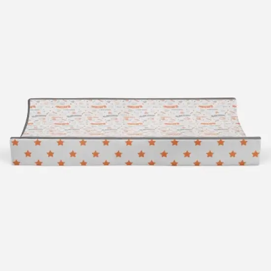 Bacati - Basketball Orange/Gray Muslin Changing Pad Cover image {4}