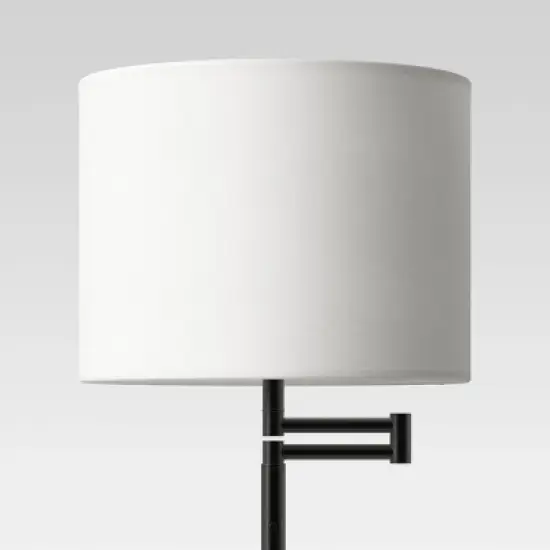 Metal Column Swing Arm Floor Lamp Black - Threshold&trade; image {3}