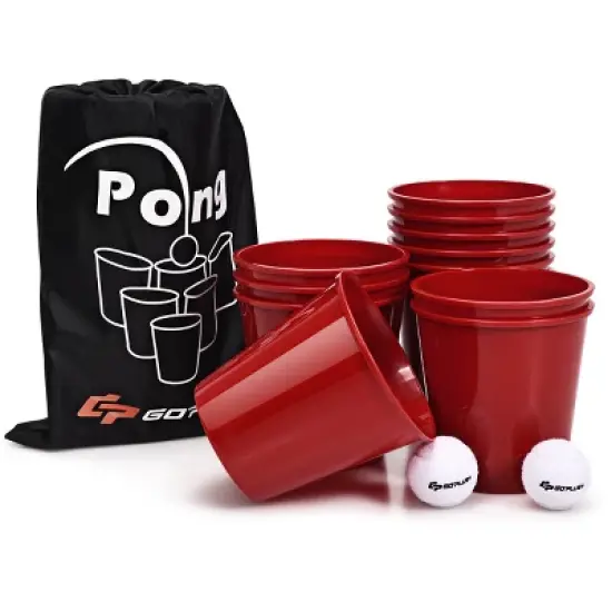 Costway Yard Pong Giant Pong Game Set Carry Bag Outdoor Backyard Game image {7}