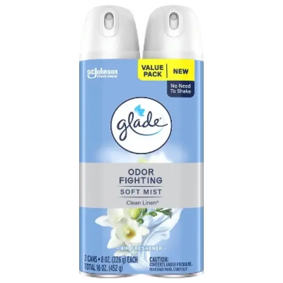 Glade Odor Fighting Soft Mist Aerosol Room Air Freshener - Clean Linen - 16oz/2ct image {3}