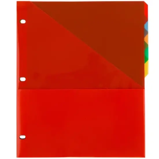 Five Star 5 Tab Flex NoteProtector Binder Insert Assorted Colors: Polypropylene Dividers with Pockets, Filing Accessories image {1}