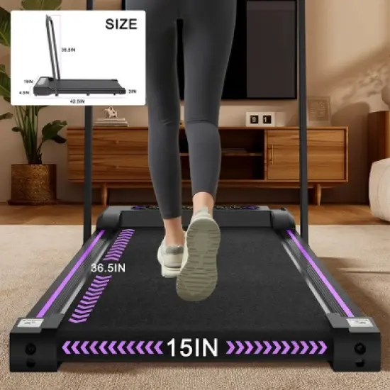 FIONECA 2-in-1 Under Desk Treadmill with Handle, LED Display & Remote, for Home Office image {6}