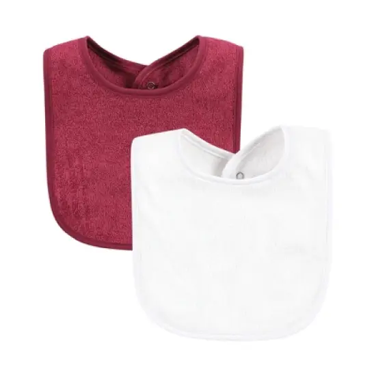 Hudson Baby Infant Girls Rayon from Bamboo Bib with Waterproof Lining 10pk, Pink Black, One Size image {2}