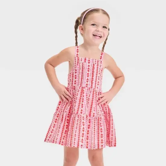 Toddler Girls' Hearts Tank Valentine's Day Dress - Cat & Jack&trade; Red/Pink image {3}
