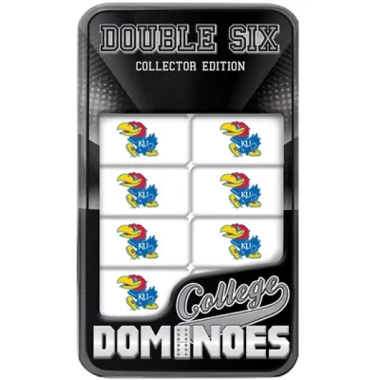 MasterPieces Officially Licensed NCAA Kansas Jayhawks 28 Piece Dominoes Game for Adults image {1}