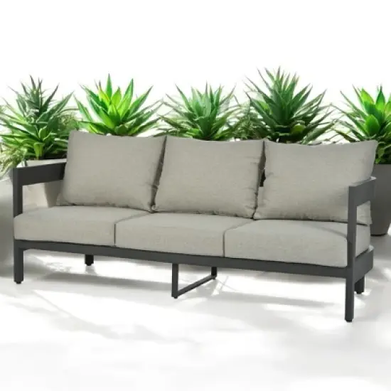 Mshliw Outdoor Seating Set with Cushions Patio Furniture Sets&ndash; Iron Chairs, Plastic Wood Table, Ideal for Patios, Gardens, and Poolside image {7}