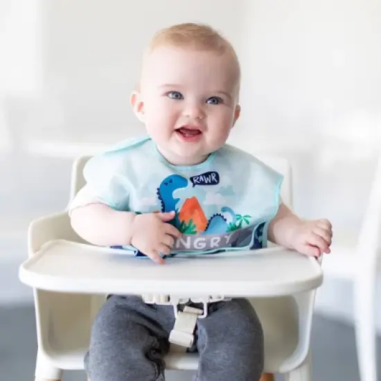 Bumkins Hangry Dinosaurs Blue Tropics Bib - 3pk image {3}