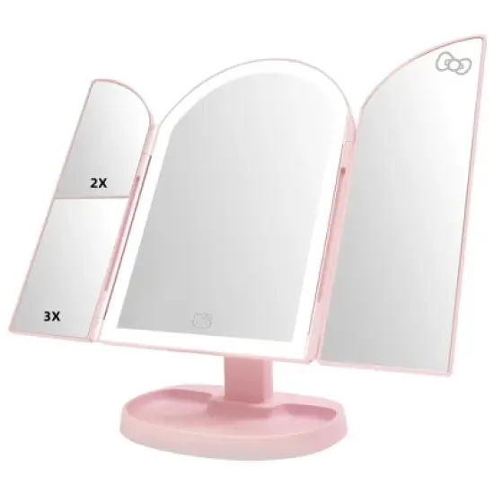 Impressions Vanity Hello Kitty Bowtastic Arch Trifold LED Makeup Mirror image {1}