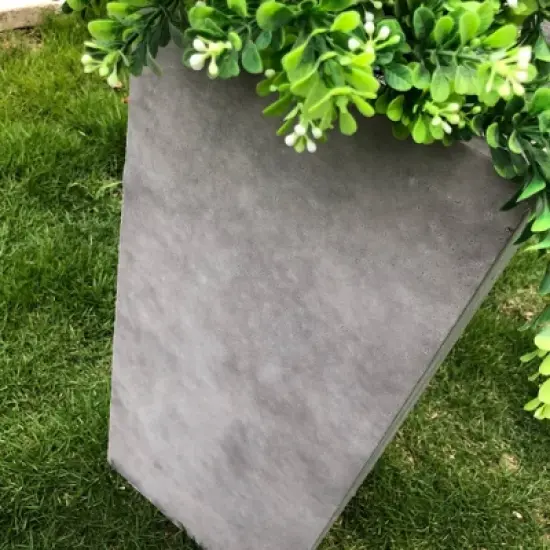 28" x 14" Rectangular Kante Lightweight Modern Tall Outdoor Planter Natural Concrete - Rosemead Home & Garden, Inc. image {2}