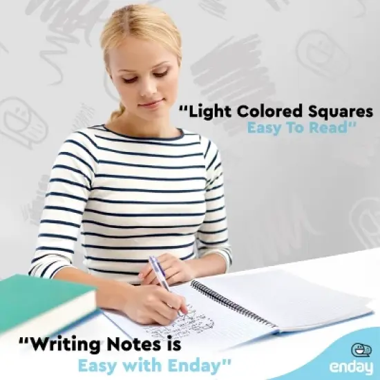 Enday Graph Paper Notebook 8.5 x 11 with Plastic Cover, 1 Grid Notebook, Graph paper spiral notebook, Graph notebook image {5}