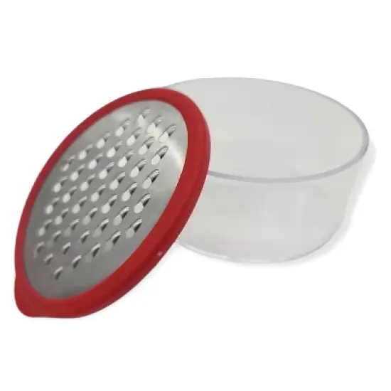 Handy Housewares Mini Grater with Container - Ideal for Grating Garlic, Cheese and Zesting Citrus - Random Color image {1}