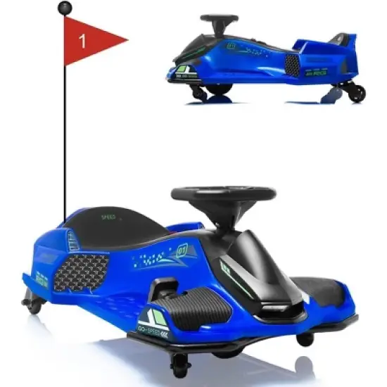 12V Ride-On Drift Car for Kids, Electric Drifting Go-Kart with High/Low Variable Speed, 5 Wheels, Built-In Music, Low-Power Alarm, Ages 8+ image {7}