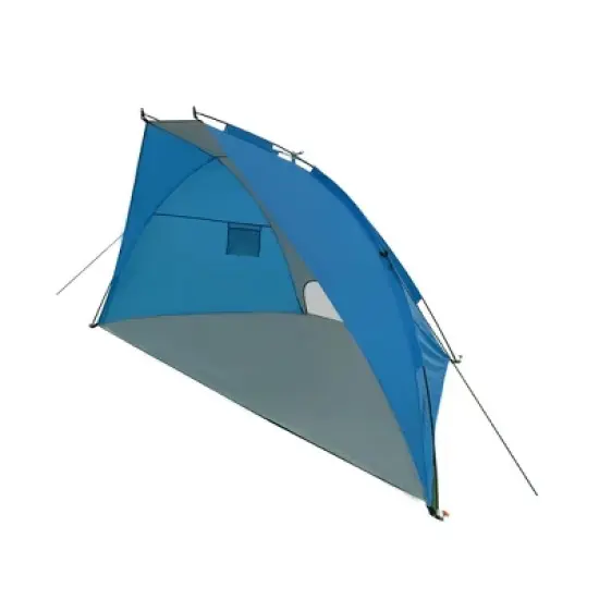 Drift Creek BS-002 Outdoor Portable Canopy Beach Waterproof Windproof Shelter Sun Shade Tent with 2 Mesh Sand Pockets, Carry Bag, and Stakes, Blue image {3}