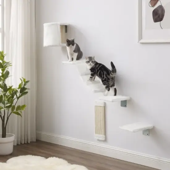 Sam's Pets Addison Wall Climber Cat Tree In White image {8}