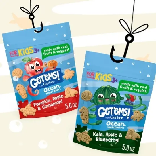 Get'ems! from Gerber Ocean World Crackers Kids Snacks - Kale Apple Blueberry image {6}