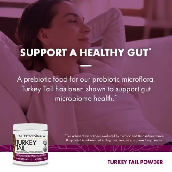 Host Defense Turkey Tail Mushroom Powder - Digestive Health & Immune Support - 3.5 oz (66 Servings)* image {2}