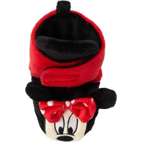 Disney Baby Girls' Minnie Mouse Booties - Soft Fleece Slipper Socks (Newborn/Infant 0-24M) image {2}
