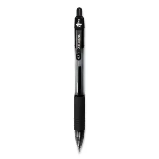Zebra Z-Grip Ballpoint Pen, Retractable, Medium 0.7 mm, Black Ink, Clear/Black Barrel, 30/Pack image {4}
