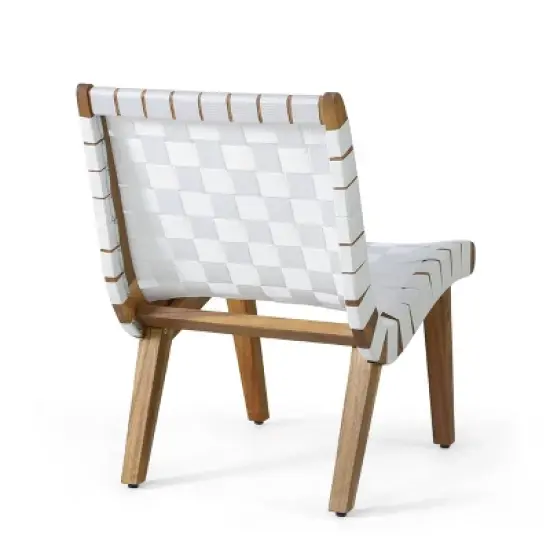 Charlotter 3pc Outdoor Rope Weave Chat Set: Acacia Wood, Ergonomic - Christopher Knight Home image {4}